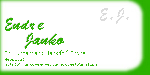 endre janko business card